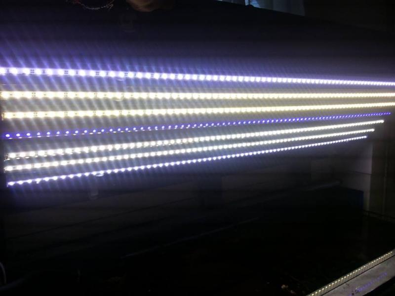 La plafoniera a LED accesa.