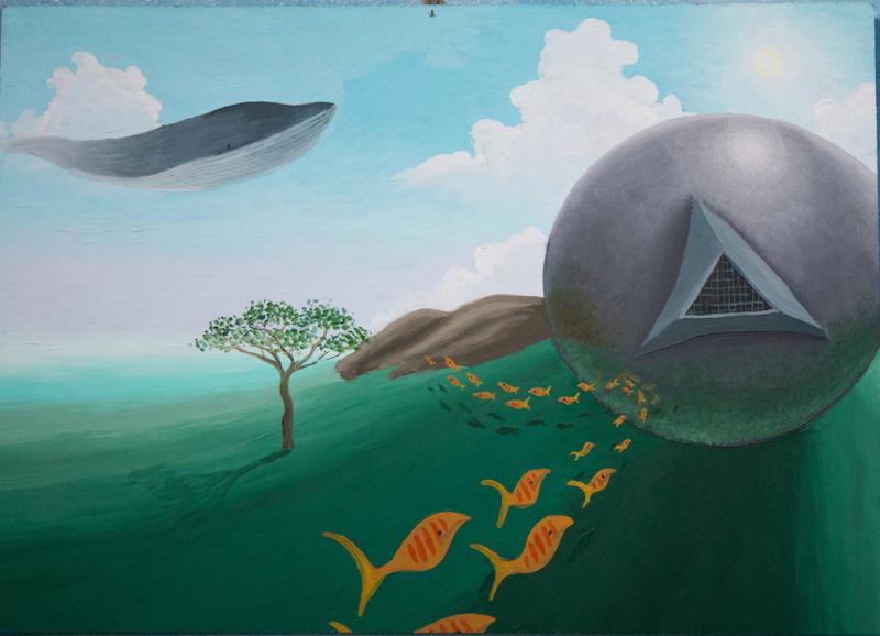 "Surreal fish"
Tecnica: Olio su tavola
Surrealismo, inconscio. Nemmeno io so cosa significa, mi sono lasciato trasportare.